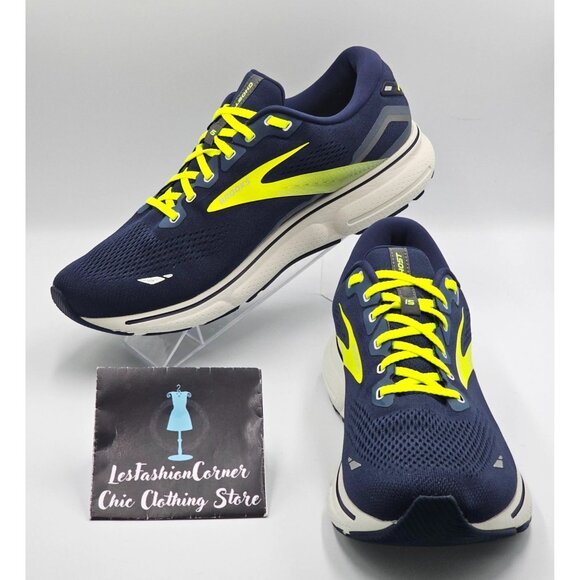 Brooks  Ghost 15 Men's Navy Blue Green Mesh Neutral Running Shoe Size 13 2843 - Picture 1 of 16